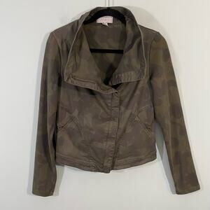 Anthropologie Marrakech Women's Green Camo Faravel Moto Jacket Size XS